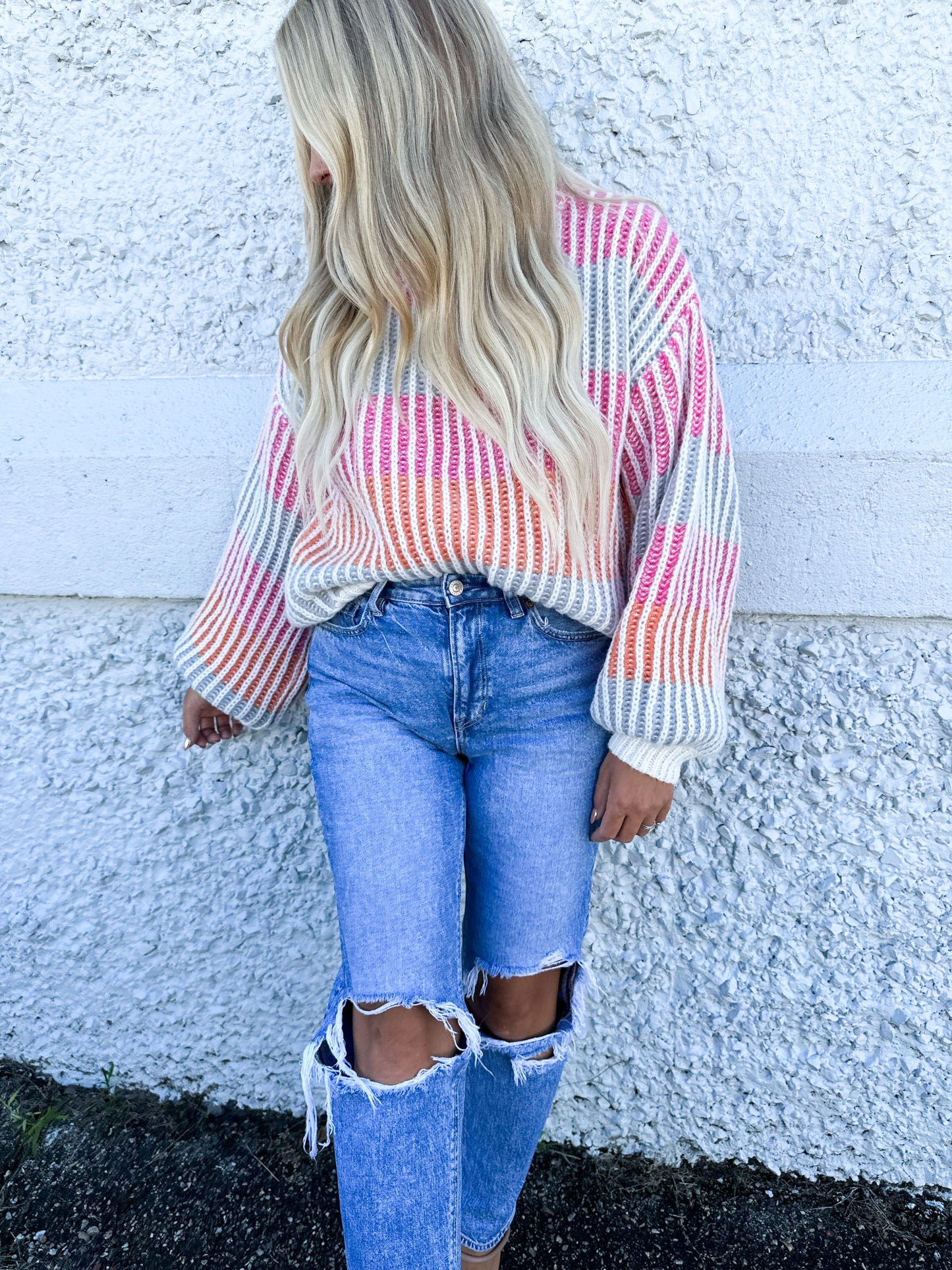 MULTI COLOR STRIPED SWEATER