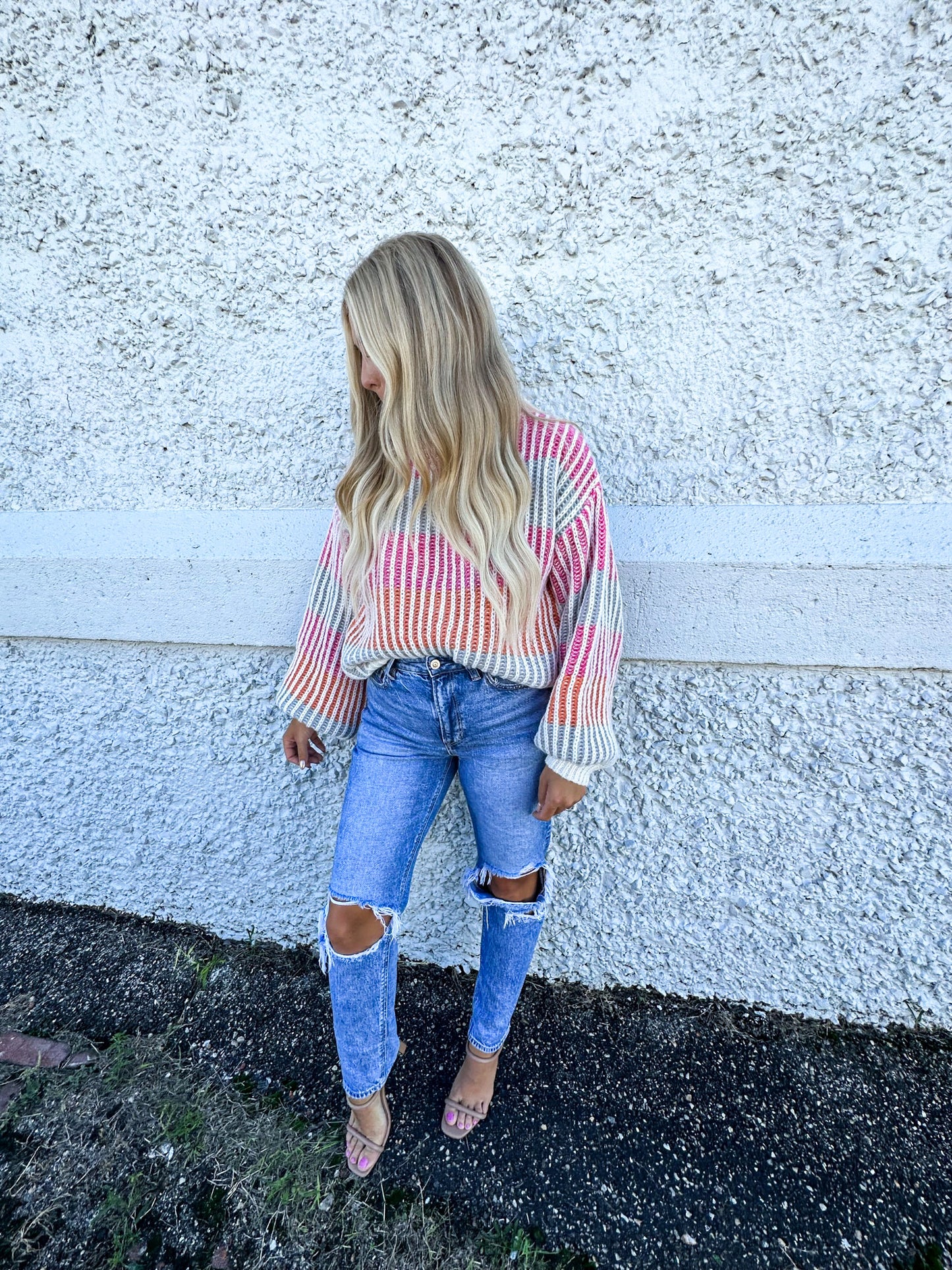 MULTI COLOR STRIPED SWEATER