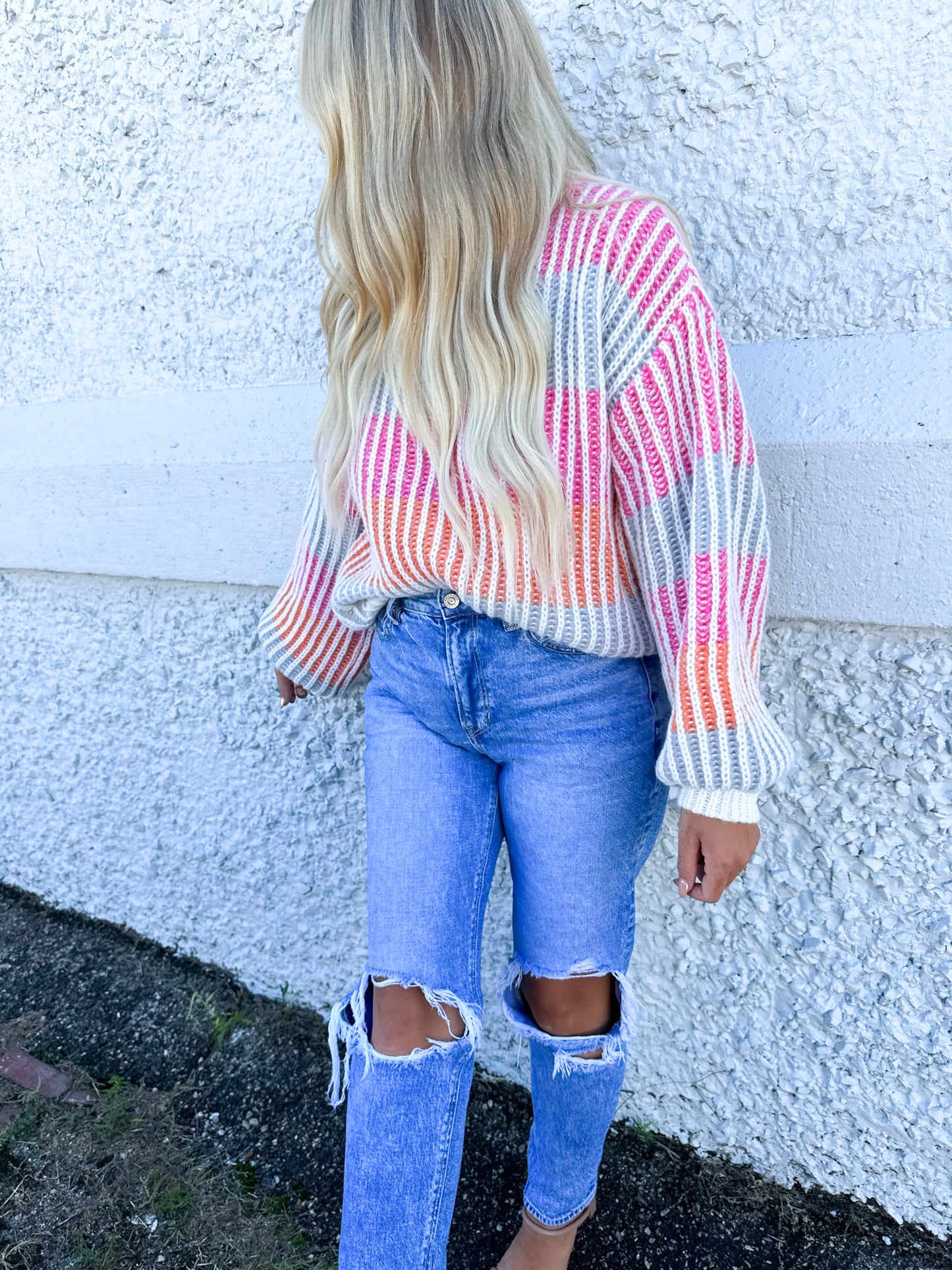 MULTI COLOR STRIPED SWEATER